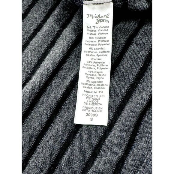 Michael Stars Open Front Grey and Black Striped Long-Sleeve Sweater Sz Small EUC - Picture 4 of 6